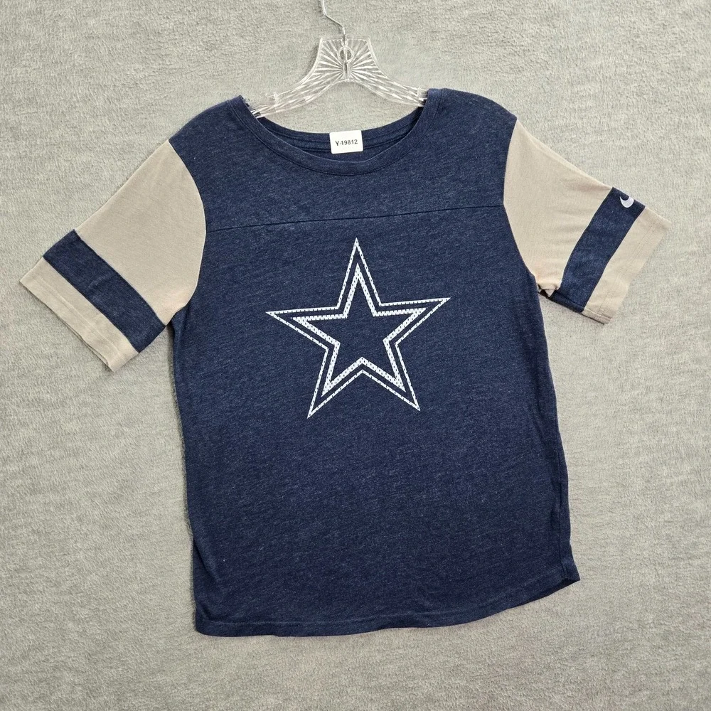 Dallas‎ Cowboys Women Top Medium Blue Shirt Logo Nike Short Sleeve Crew Neck
